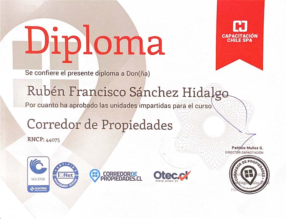 Diploma Corredor de Propiedades. CasaStaging